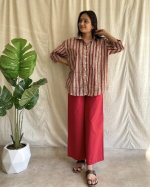 Cotton shirt and bottom set