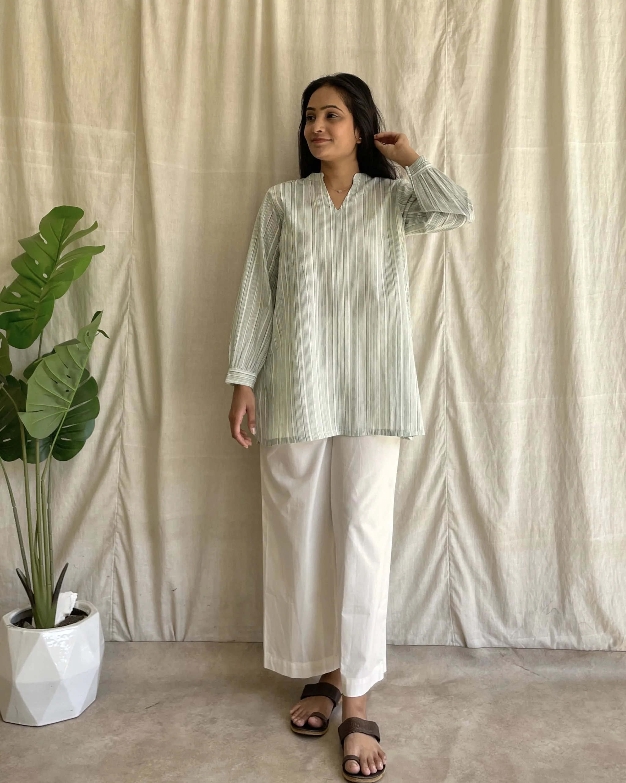 Cotton stripe tunic and palazo set (Copy)