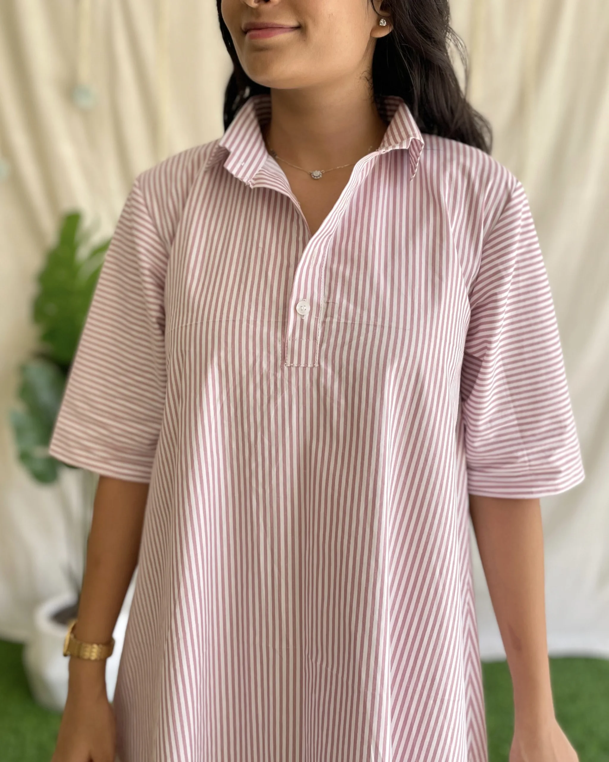 Stripe cotton A line dress - Image 4