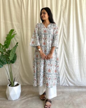 Cotton A line kurta set