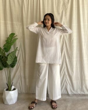 Cotton tunic and palazo set