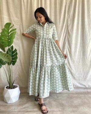 Cotton 2 tiered maxi dress
