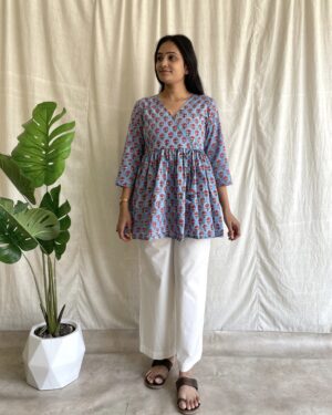 Handblock print peplum set