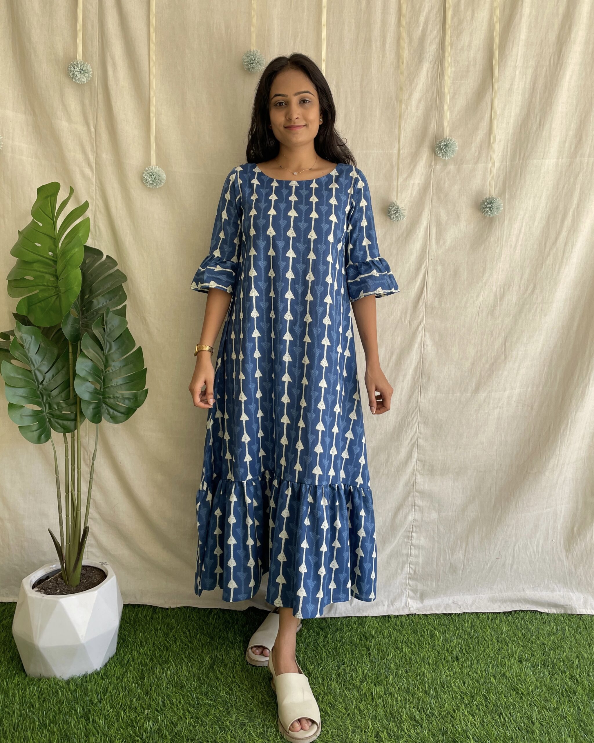 Indigo Cotton maxi dress
