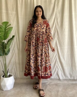 Kalamkari print cotton dress