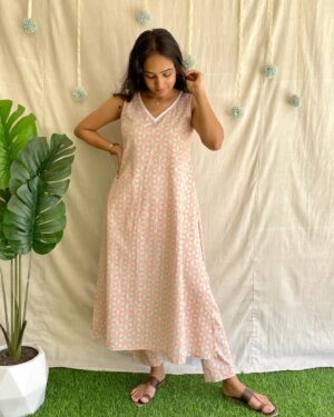 Cotton A line kurta set