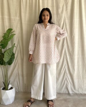 Cotton tunic and bottom set