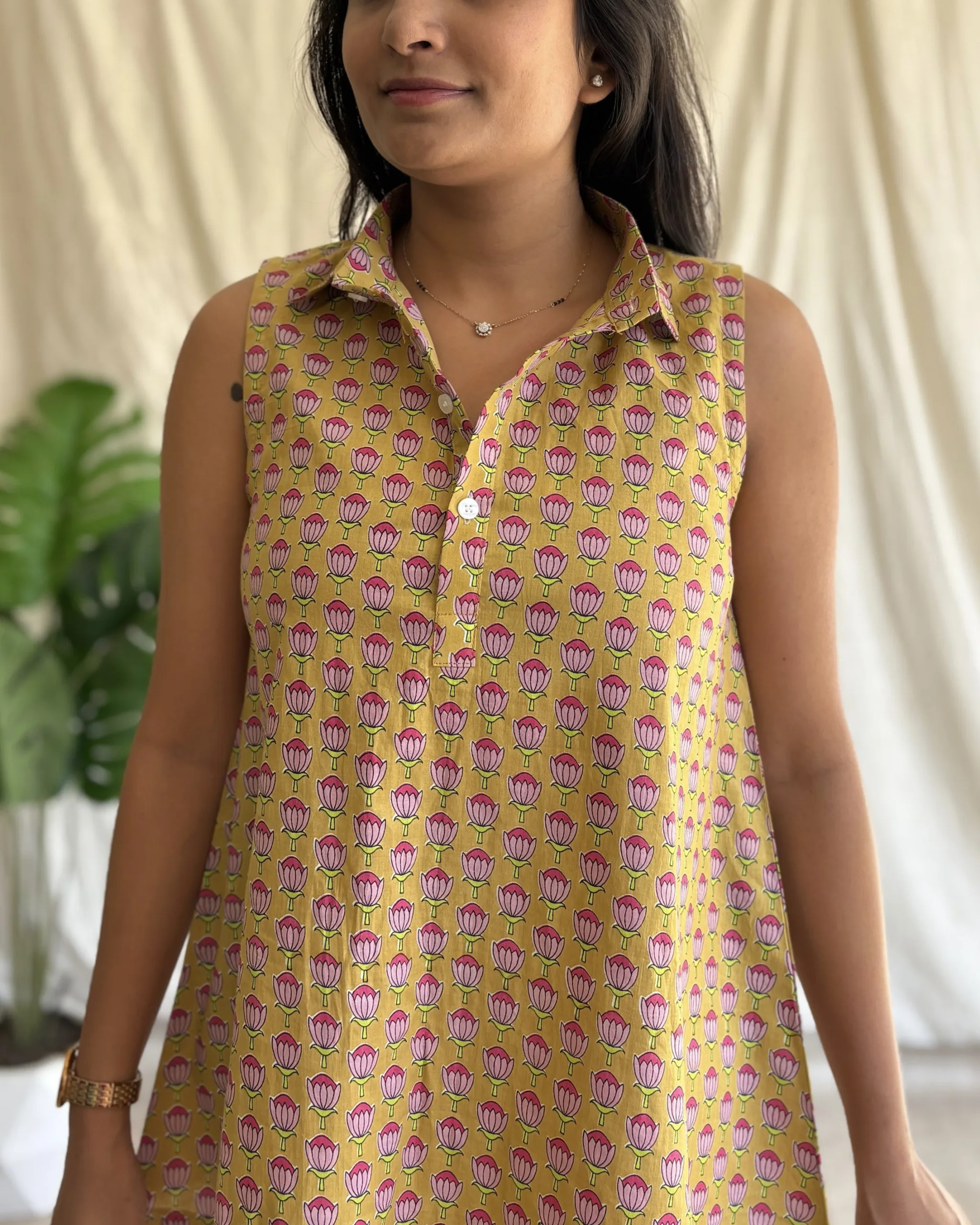 Mustard cotton coord set