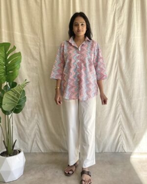Cotton shirt and bottom set