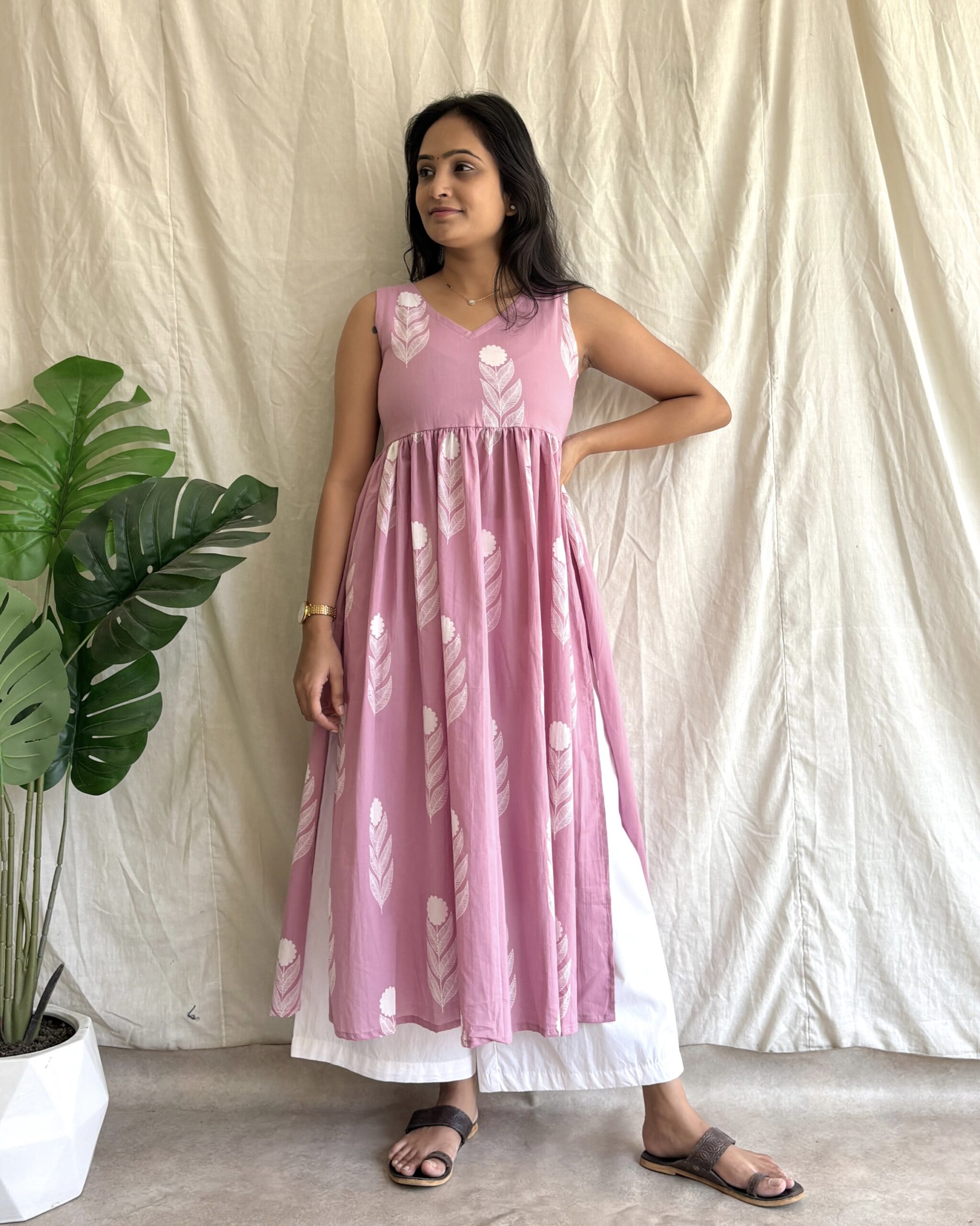 Pink cotton kurta set