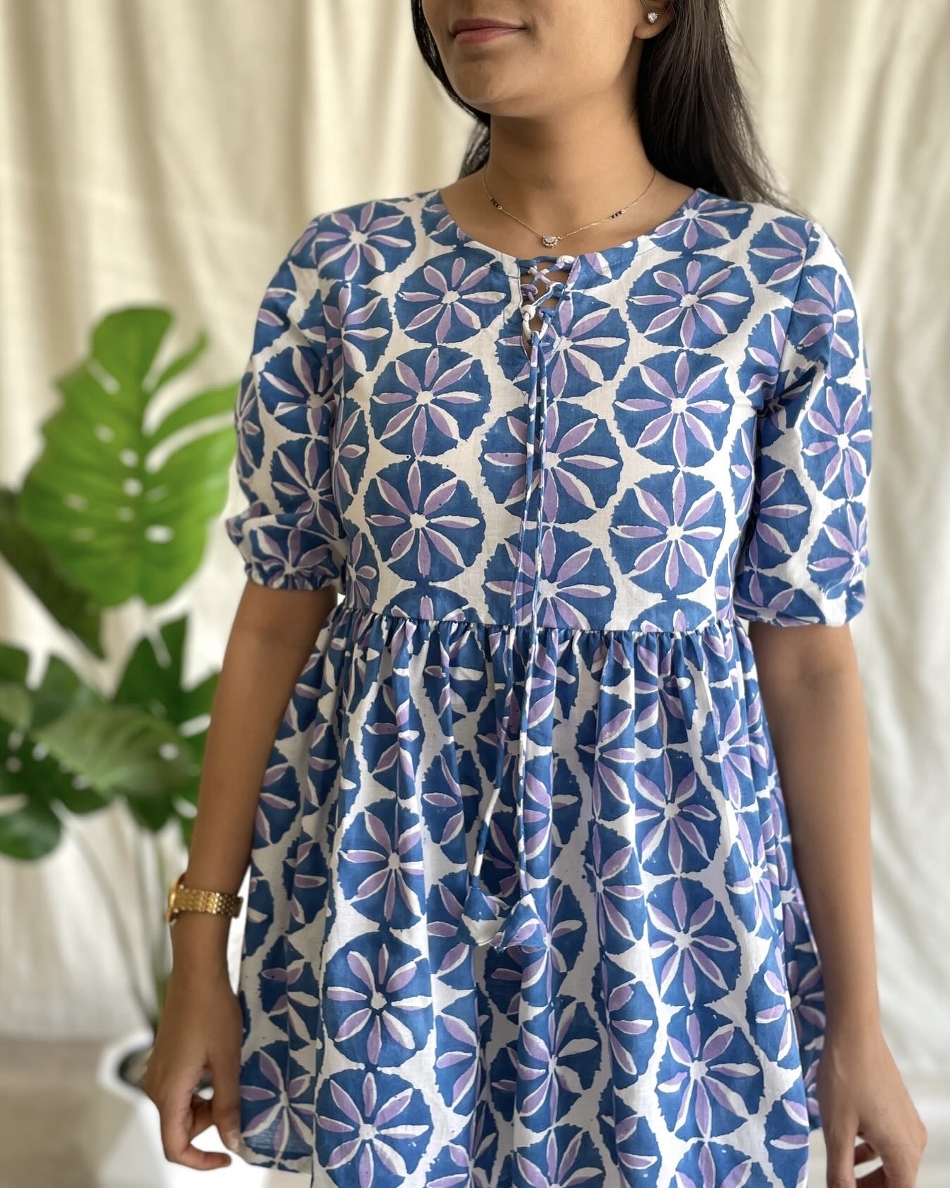 Handblock print peplum set