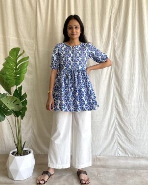 Handblock print peplum set