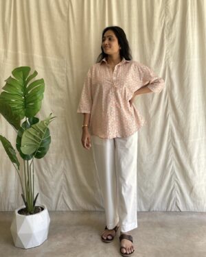 Cotton shirt and bottom set