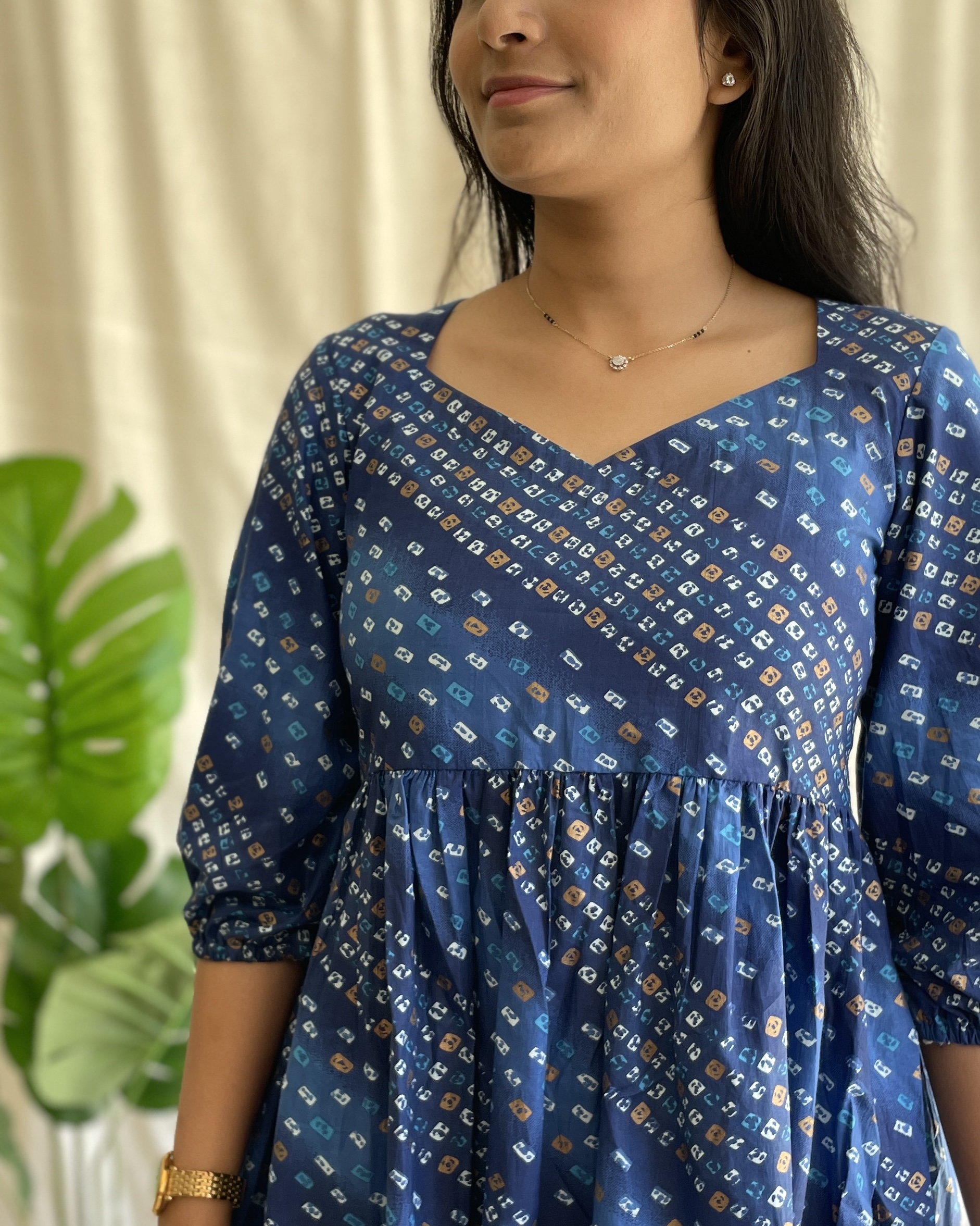 Bandhani print Cotton peplum