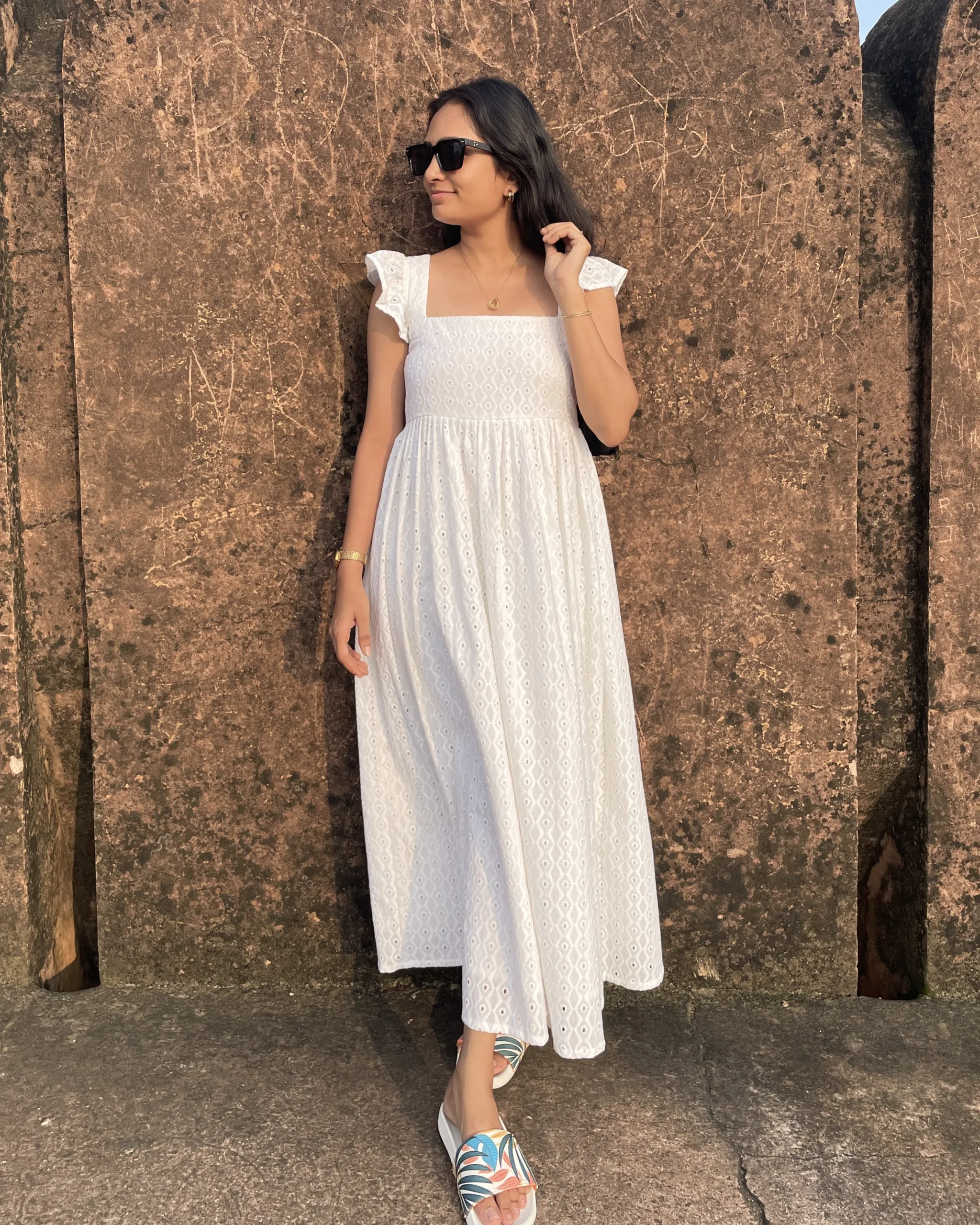 White hakoba maxi dress - Image 3
