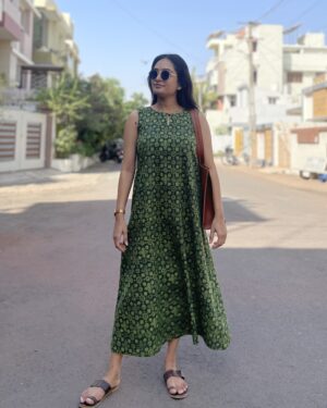 Ajrakh print A line dress