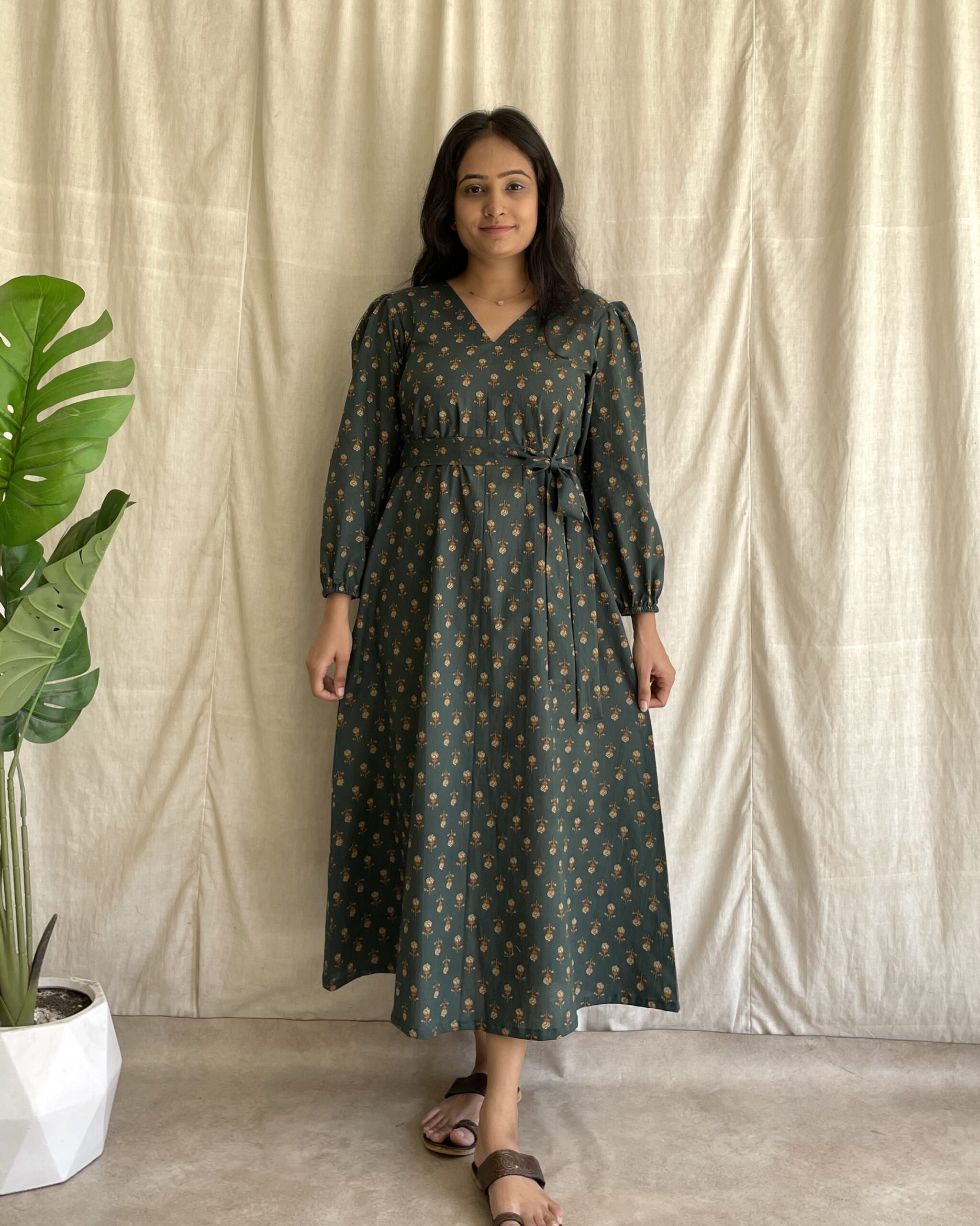 A line cotton dress
