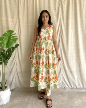 Cotton floral kurta set