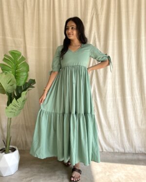 Cotton 2 tiered maxi dress