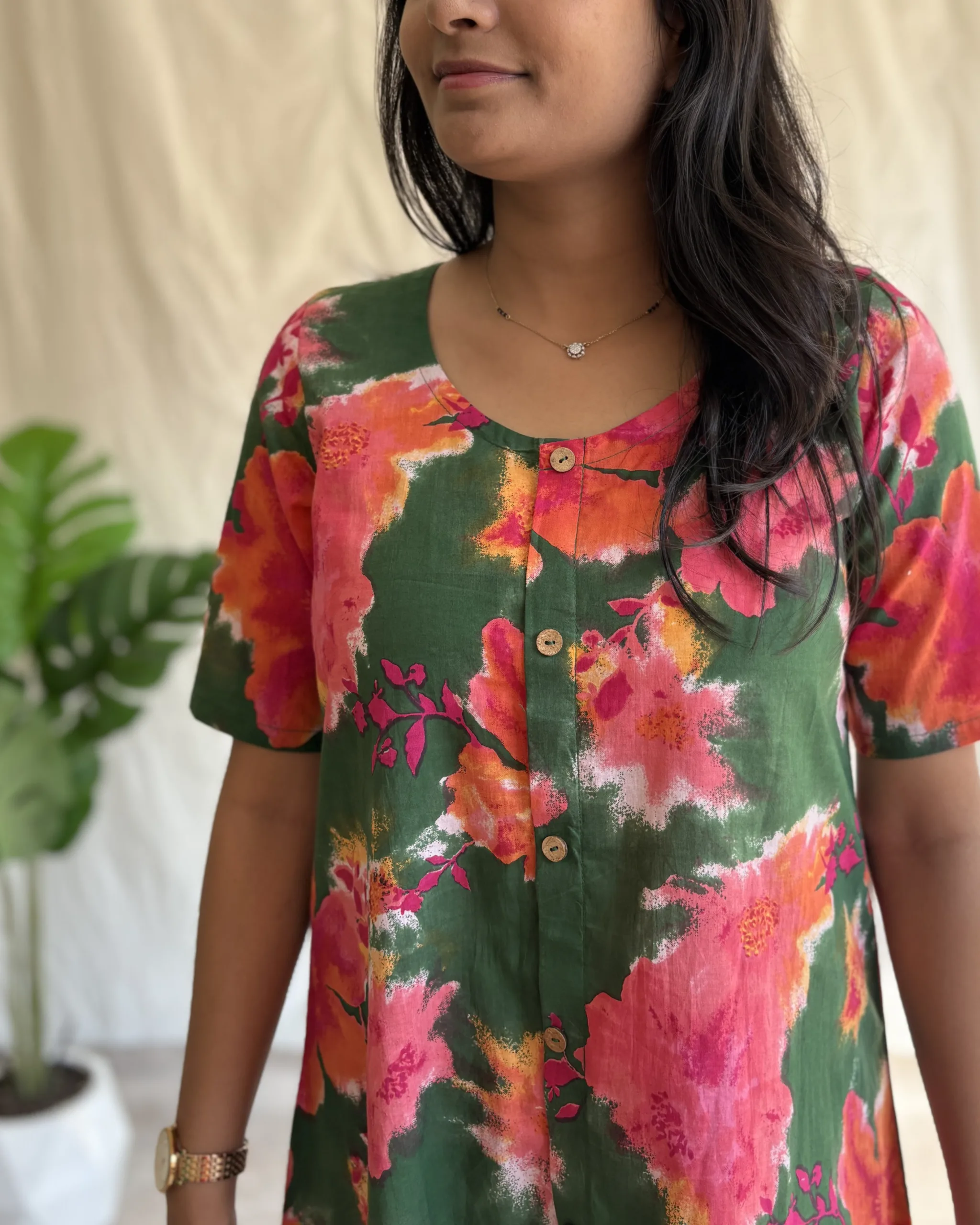 Multi colour cotton a line maxi dress - Image 4