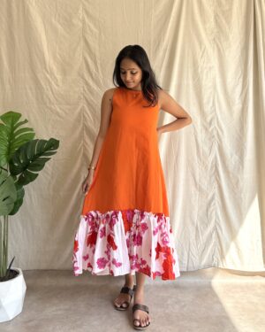 Cotton a line dress