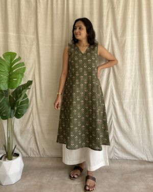 Cotton A line kurta set