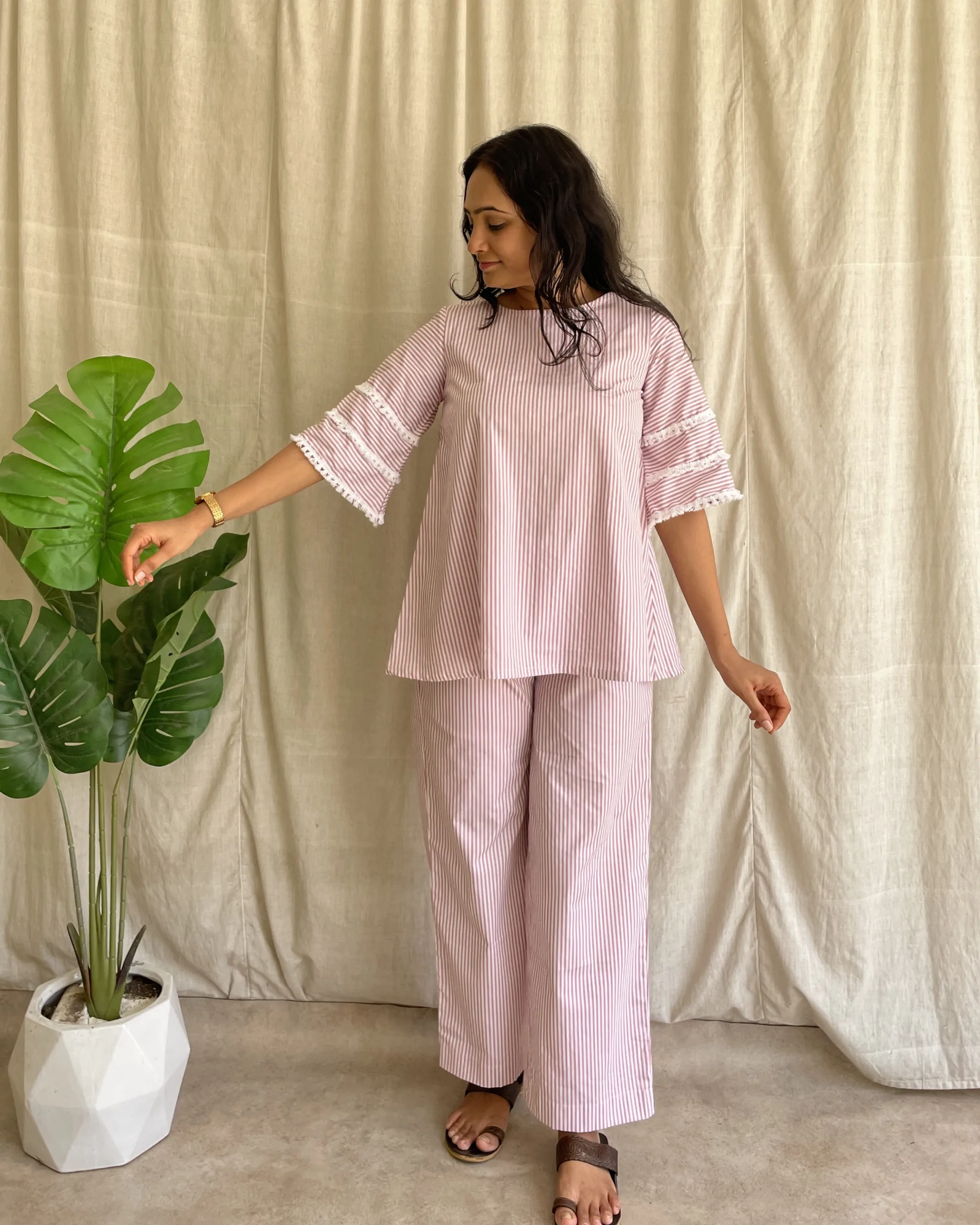 Stripe cotton coord set