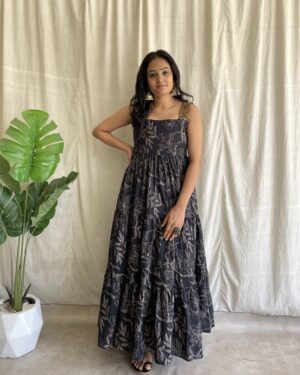 Cotton 3 tiered maxi dress