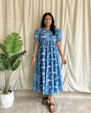 Cotton floral maxi dress