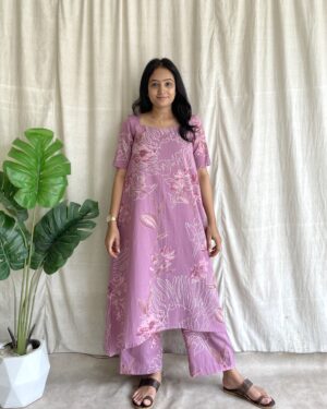 Cotton floral kurta set