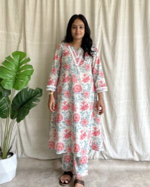Cotton A line kurta set