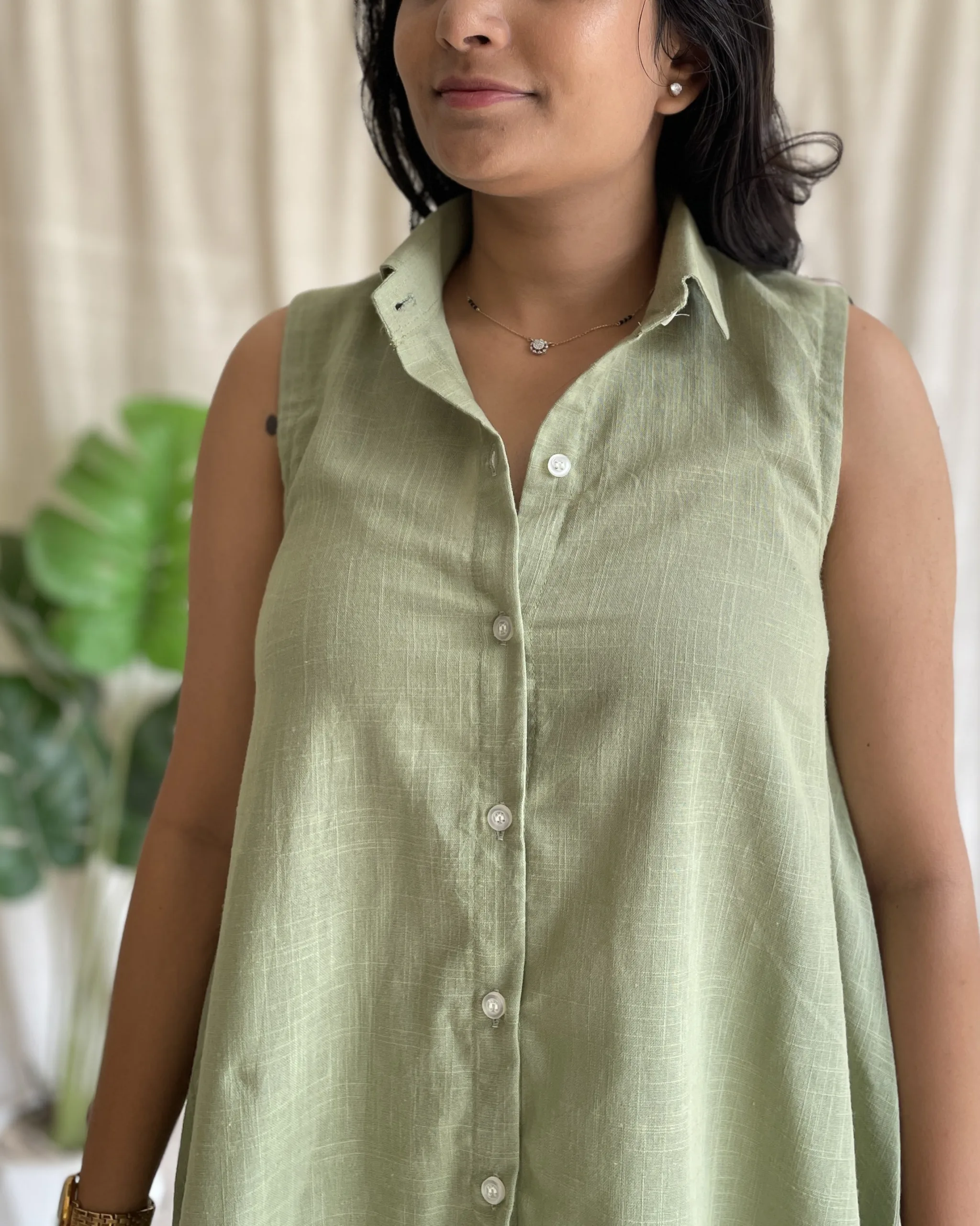 Pista green cotton coord set - Image 3