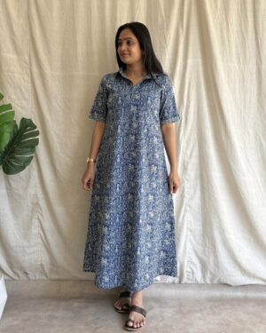 Cotton A line shirt dress