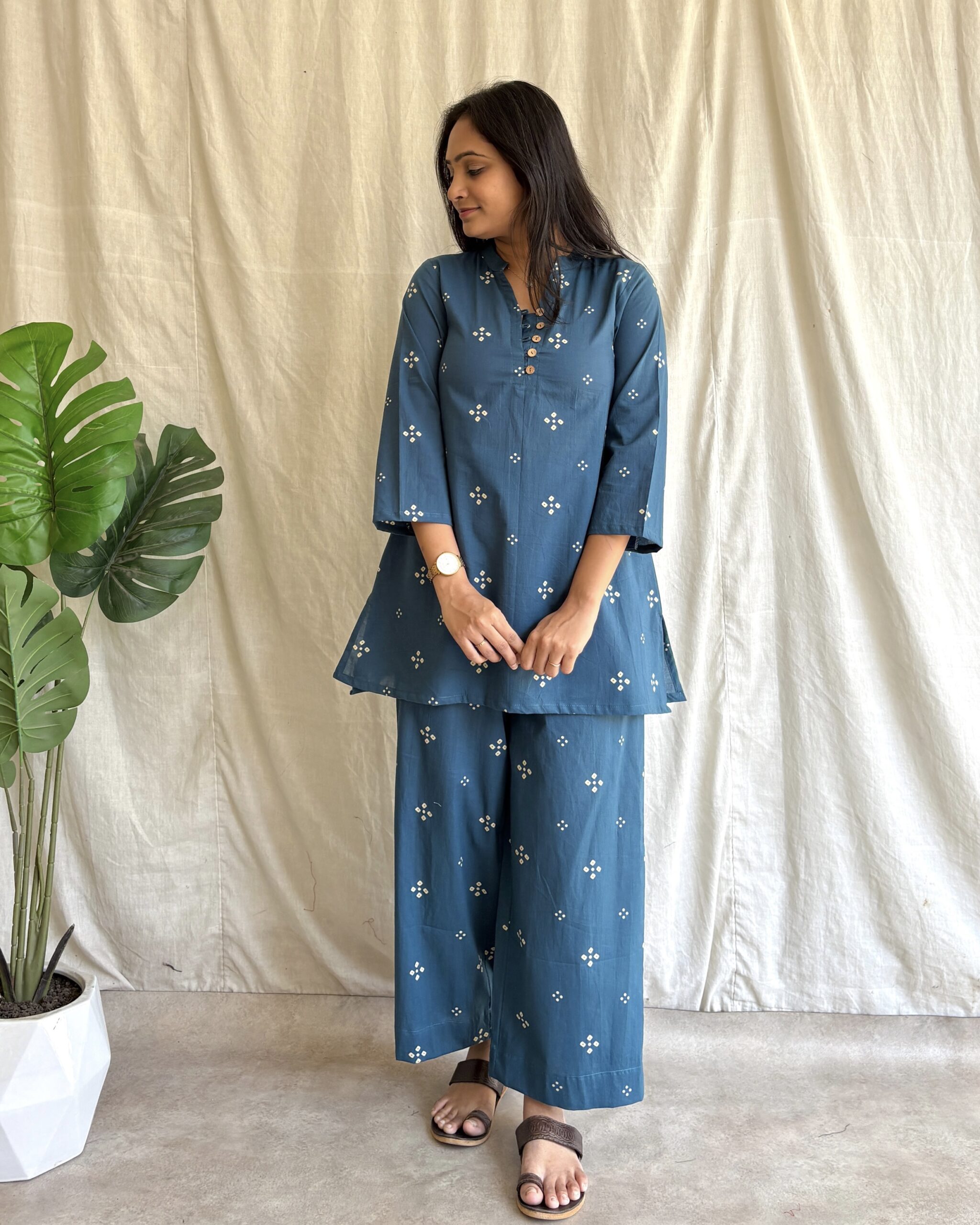 Cotton bandhani print coord set