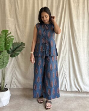 Navy blue cotton coord set