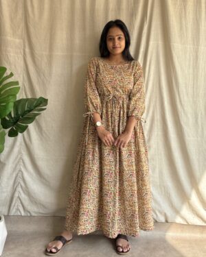 Mustard Cotton maxi dress