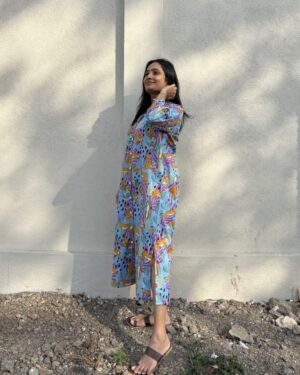 Safari themed cotton shirt dress