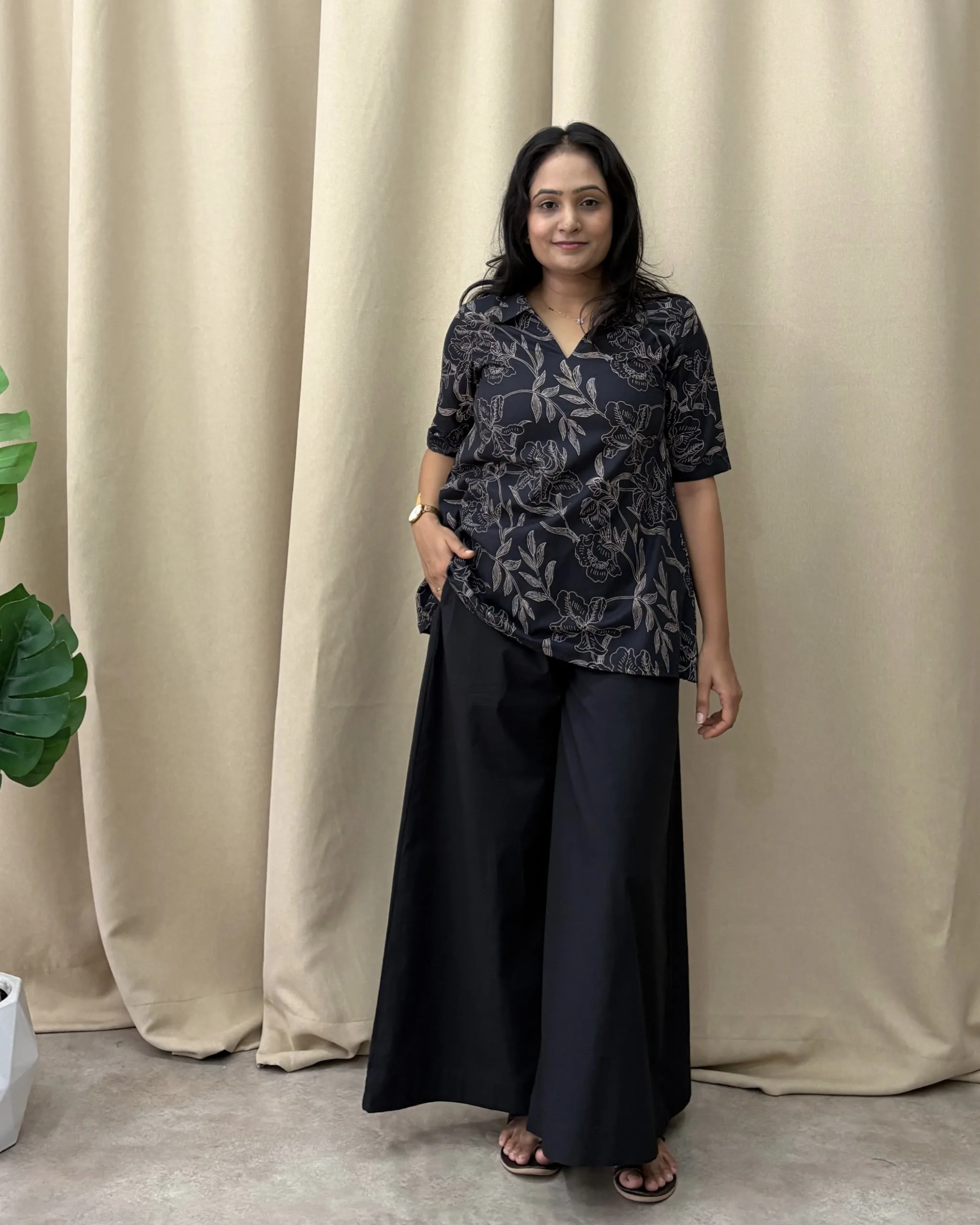 Black cotton coord set